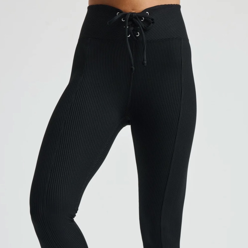 Ribbed Football Legging in Black
